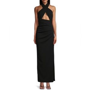 MISHA Black Atta Crepe Gown Size 4